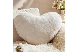 Yhoelata Cuscino Cuore, Beige Chiaro Cuscino a Forma di Cuore, Peluche Cuore Cuscini Decorativi, Piccolo Cuscini per Divano, Cuscini Bambini Cuscino Letto, 25 * 35cm