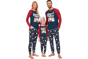 Marvmys Pijamas Navidad Familia Pijamas Navideños Familiares para Mujer Hombre Niños Pijama Navideño Pareja Pijama Mujer Hombre Niño Invierno Ropa de Dormir