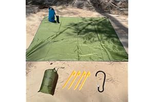 GooD ELEMENT, Beach mat sand free waterproof, 200x140, Compact picnic blanket, UV protected sun shade, Beach mats, Sunbathing mat, Large picnic blanket waterproof, Beach sheet, Green picnic blanket