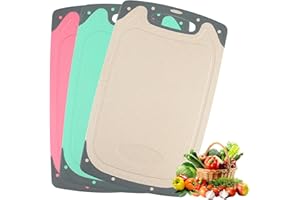 XIANGJUNLY 3 deski do krojenia gruba kuchenna deska do krojenia, duża antypoślizgowa deska kuchenna, deska śniadaniowa z otworami do zawieszania z tworzywa sztucznego