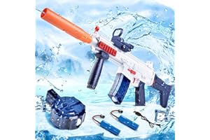 LASESASIES Pistolet a Eau Electrique, Pistolet a Eau, Pistolets à Eau Automatique de capacité 𝐏𝐢𝐬𝐭𝐨𝐥𝐞𝐭 à 𝐄𝐚𝐮 é𝐥𝐞𝐜𝐭𝐫𝐢𝐪𝐮𝐞 pour Activités de Plein Air (Blau-C)