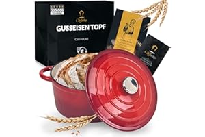 Chefarone Cocotte Casseruola Ghisa smaltata 24 cm 3,5 L - Dutch Oven con Coperchio – Pentola Multiuso per Pane Arrosti Stufati e Cotture in Forno - compatibile Induzione