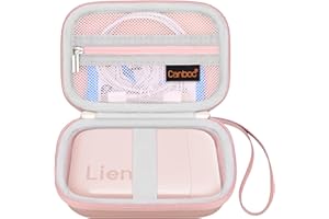 Canboc Hartschalenkoffer für Liene Pearl K100 2x3 Tragbarer Fotodrucker/Liene 2x3 Fotodrucker, Reißverschluss Mesh Tasche passt Fotopapier, Kabel, Roségold (NUR CASE)