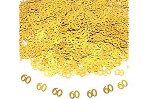 PROBUK Coriandoli Compleanno In Oro 15g, 60 Anni Compleanno, Oro Coriandoli Paillettes Per La Decorazione Della Tavola Di Festa Anniversario