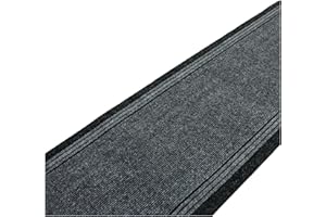 SrS Rugs® Sydney Long Carpet Runner - Heavy-Duty - Stain-Resistant - Absorbent - Non-Slip Rubber Backed - Strong - Industrial Grade - Tough Mat for Hall and Stairs (Grey, Length: 4' (67 x 122 cm))