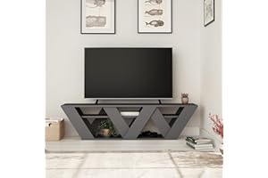 HOCUS PICUS Modern TV Stand for up to 65-inch TVs, Tv Stand Media Unit, Tv Console, 2 Tiers Unit Component for Storage Shelf for Living Room, Bedroom etc. with Multi Colour Option (Anthracite)