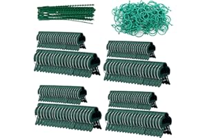 CHENGCKJ 120 Stück Pflanzenclips Pflanzenhalter für Kletterpflanzen 80Pack 2 Größen Pflanzenclip, 20 Pflanze Twist Locks und 20 Pflanzenbinder Pflanze Twist Locks Pflanzen Clips für Blume Rebe Gemüse Tomaten