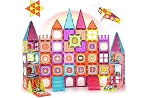 Gavgroom Costruzioni Magnetiche 95 Tessere Magnetiche Bambini Giochi Magneti Costruzioni per Bambini 3 Anni con 10 Macchinine a Frizione Regalo per Ragazzi e Ragazze di 3 4 5 6 Anni