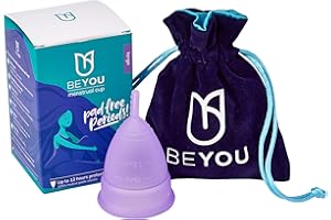BeYou Menstrual Cup | Women’s Health Top 10 | Voted Best for Beginners | Soft Menstrual Cup | Comfortable | Medical Grade Silicone | Large