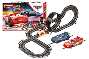 Carrera GO!!! 20062477 Disney Pixar Cars Neon Nights Racerbane-set, racerbanor och licensierade slotbilar, upp till 2 spelare, för pojkar och flickor från 6 år och vuxna