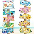 20 Pieces Pool Party Sign Hawaiian Luau Party Signs Tropical Summer Birthday Party Supplies Photo Props Backdrop Decoration Splish Splash Birthday Cutouts Beach Party Decor