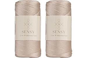 S SENSY 2 Garnstrange Sensy Premium 2 mm 230 Meter Polyester-Seil, 100% Polypropylen-Kordel Makramee-Kordel 2 mm Häkeltasche Kordel Makramee Seil Häkelgarn Geschenk für Strickwaren (Latte)