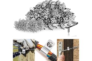 BYZESTY 200 Piezas Abrazaderas de Alambre para Valla, Clips de Montaje de Valla de Acero Inoxidable con Tornillos para Alambre Soldado a Vallas de Vinilo, Madera o Metal
