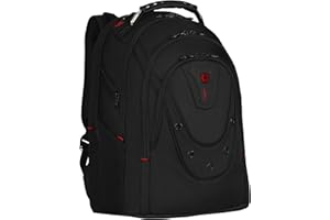 Wenger Ibex Deluxe Mochila para portátil, portátil 14-16 pulgadas, tableta de hasta 10 pulgadas, 26 l, mujer hombre, oficina universidad escuela viajes, negro, 606493