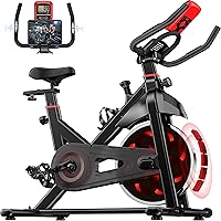 Dskeuzeew Cyclette da Casa Professionale, Bicicletta ad attrito Indoor per Fitness da Camera con Schermo LCD e Portabicchieri