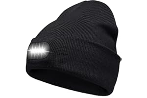 Loowoko LED Beleuchtete Mütze,Wiederaufladbare USB Laufmütze mit Licht Extrem Heller 8 LED Lampe Winter Warme Stirnlampe für Herren und Damen Geschenke