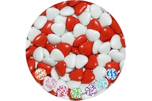 EinsSein 1kg Confetti di Cuore al cioccolato Mix mezzo bianco-rosso lucido cuoricini matrimonio confettata confetto battesimo comunione cresima nascita confettis alla laurea decorazioni bimba