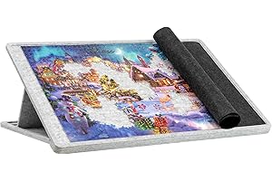 Lavievert Tilting Jigsaw Puzzle Board with Cover, 3 Angle Adjustable Puzzle Table, Lightweight Felt Jigsaw Storage Holder/Saver, for Games Up to 1000 Pieces - Light Gray