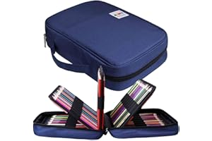 Piórnik JAKAGO na 220 kredek o dużej pojemności, wodoodporny organizer na kredki, markery, długopisy żelowe, doskonały prezent dla studenta artysty (niebieski)