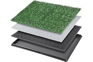 PICK FOR LIFE Dog Toilet Tray with Washable Pee Pad and Artificial Grass Patch for Dogs Puppy Toilet Training, Portable Indoor Dog Litter Tray (40.6x50.7cm)