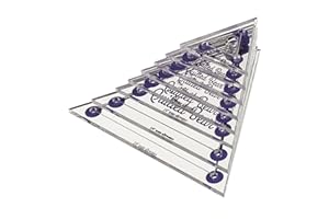 The Quilted Bear Plantillas triangulares para acolchar, juego de 8 plantillas antideslizantes de acrílico transparente, accesorios de acolchado para patchwork, costura y costura (3/4 a 3 pulgadas)