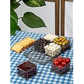 HUBSAN Luxury 6-Piece Breakfast Set with Anthracite Tray Acrylic Breakfast Presentation Set with Lid and Tray