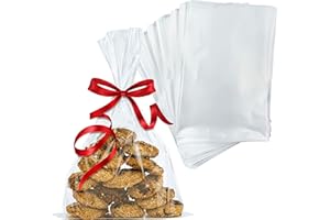 AllBags 100 Stück Cellophantüten | klar Zellophantüten | transparent Zellophantüten | Zellophanbeutel | Tütchen transparent | Plastiktüten | Geschenktüten | Cellophantüten für Süßigkeiten (15x10)