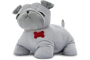 mojoliving Türstopper Tier Deko Hund "Bruno" | Türsack mit 20 cm Höhe | Als Türstopper Boden Sack Fensterstopper oder Zugluftstopper Tier | Schwer für Tür und Fenster