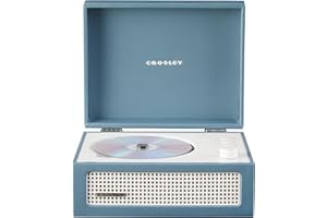 Crosley Voyager Portable CD Player with Bluetooth, Built-In Stereo Speakers & FM Radio – Rechargeable CD Players for Home, Office & Travel with Headphone Jack, Aux Input - Vintage Suitcase Design