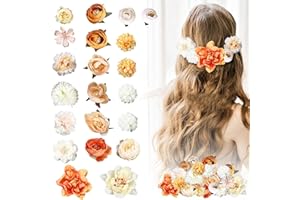 HNCOWPTU 21 Stück Blumen Haarspangen Bohemian Haarclip Mehrfarbig Rosen Haarnadeln Haarschmuck für Strandparty, Braut, Hochzeit, Event Dekoration (Frisch)