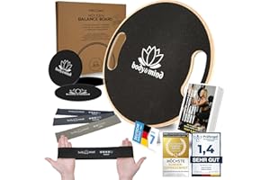 ‎BODY & MIND Balance-Board Deluxe Wackelbrett für Physio-Therapie-Kreisel-Training; Trainiert Gleichgewicht & Koordination mit kostenlosem E-BOOK