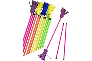 Juggle Dream Neo Flowerstick Set Including Hand Sticks. Fibreglass Stick, Silicone Grip, Suede Fringe. Juggling Flower Stick (Pink/Purple)