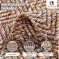 Kumar Textildesigns, bomullsmatta för vardagsrumsmattor, säng, badrum och kök, tvättbar vändbar, chindi6 – 70 x 140