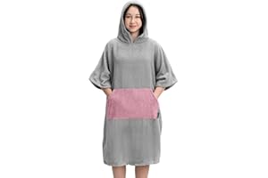 HOMELEVEL Ponczo kąpielowe dla dzieci ze 100% bawełny – ponczo na plażę, basen – ponczo surfingowe z kapturem – szlafrok kąpielowy dla chłopców i dziewczynek