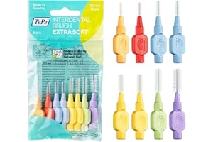 ‎TEPE TePe Extra Soft Szczoteczka międzyzębowa, opakowanie mieszane, 0,45–1,1 mm/ISO 1–6, 8 sztuk, usuwanie płytki nazębnej, nici dentystyczne