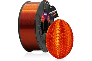 WINKLE FEED YOUR PRINTER WINKLE Filamento PETG Cristal Naranja Ámbar | Filamento Impresora 3D | Filamento PETG 1,75mm 1kg | Compatible con Mayoría Impresoras 3D | PETG Naranja | Precisión Dimensional | Bobina 1kg