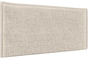 DHOME Cabecero de Lino Natural Liso con Ribete Cabezal Tapizado Cama Dormitorio Moderno Top Trending (Lino Natural, 95cm (Camas 80/90))