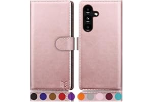 SUANPOT Funda para Samsung Galaxy A25 5G con Tapa【Bloqueo RFID】de Cuero PU Cierre Magnético，Soporte Plegable，Ranura para Tarjeta Cover Wallet Leather para Samsung Galaxy A25 5G Phone Case Oro Rosa