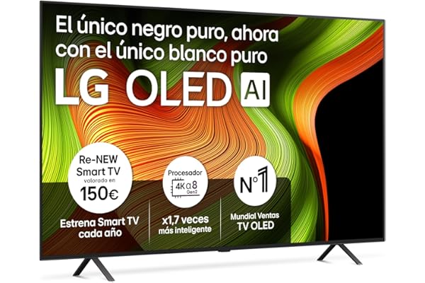 LG OLED65B56LA - TV 65", OLED 4K, Smart TV AI B5, WebOS 25, Super Upscaling, Dolby Vision y Dolby Atmos, AMD FreeSync, Alexa/Google Assistant, Negro