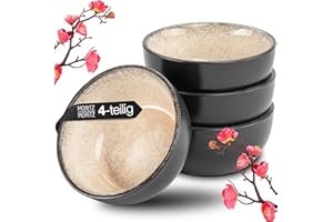 Moritz & Moritz VIDA 4x Miso zestaw misek 12 cm Ø - japoński ceramiczny zestaw naczyń do zupy miso, dipów i przekąsek