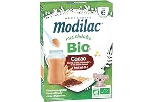 Laboratoire Modilac - Céréales Bio Cacao Sans Sucres Ajoutés*** - Dès 6 mois - 250g - Lot de 7
