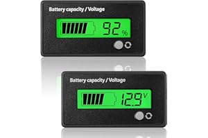 Misuratore di batteria DC 12V 24V 36V 48V 72V, Mengtech indicatore di tensione della capacità della batteria con allarme, tester per batteria al piombo e agli ioni di litio per Marine Car (verde)