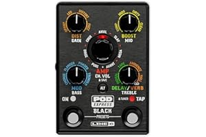 YAMAHA Line 6 POD Express Black – Procesador integral Ultra-portátil Hi-Gain para guitarra con emulaciones HX, 7 amplis/pantallas, 17 efectos + looper, salida estéreo, USB-C interface para grabación