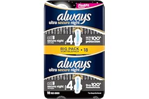 Always Ultra Secure Night Sanitary Pads (with Wings) Size 4 Pack of 18