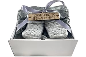 FUZZY CACTUS You're Going To Be Grandparents Pregnancy Announcement Baby Booties New Baby Gift