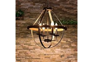 ‎EOODIS Eoodis Vintage Kronleuchter Industrial Pendelleucht mit 4 Leuchten Höhe Verstellbare Kronleuchter Rustikalem Kronleuchter für Kücheninsel Esstisch Bauernhaus