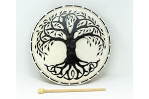 JUSNOVA Asia Design Schamanentrommel Bodhran Trommel Rahmentrommel Tambour 40x7 cm - inkl. Schlegel, Braun, 42 cm