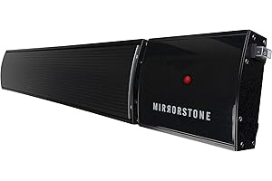 MIRRORSTONE INFRARED HEATING Mirrorstone 1200W Black Zenos Infrared Bar Heater For Indoor Outdoor Office Warehouse Patio Conservatory