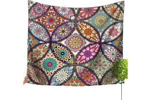 LvRao Mandala Indiano Arazzo Telo Etnico da Parete Psychedelic Tappezzeria Boemia per Decorare Pareti Tavoli Tovaglia da Picnic e Telo da Mare (Mandala #9, 150 * 200cm)
