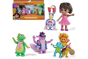 DORA LA EXPLORADORA - Pack med Dora Fantastiska vänner, 7 figurer: Dora, Stövlar, Tico, Isa och Trio Party - 6073738 - Leksak